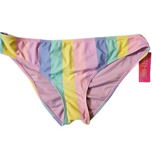 Ninety-Nine Womens High Leg High Waist Bottoms Swimsuit Bold Striped Size XL